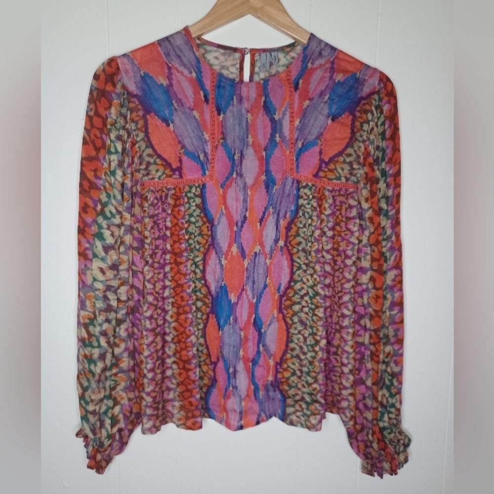Anthropologie Multicolor Patterned Blouse - Picture 1 of 11